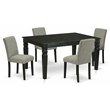 Pemberly Row 5-Piece Wood Dining Set in Black and Shitake
