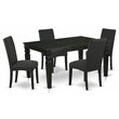 Pemberly Row 5-Piece Wood Dining Set in Black