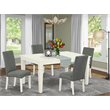 Pemberly Row 5-Piece Wood Dining Set in Linen White/Gray