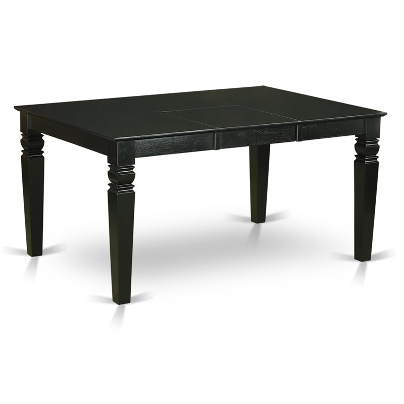 Pemberly Row 5-Piece Wood Dining Set with Black Finish and Linen Fabric
