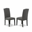 Pemberly Row 5-Piece Wood Dining Set with Black Finish and Linen Fabric