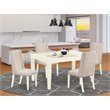 Pemberly Row 5-Piece Wood Dining Table Set in Linen White and Cream