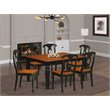 Pemberly Row 7-Piece Solid Wood Dining Set in Black/Cherry Finish