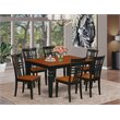 Pemberly Row 7-Piece Dining Table Set with Black and Cherry Finish
