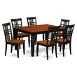 Pemberly Row 7-Piece Dining Table Set with Black and Cherry Finish