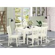 Pemberly Row 7-Piece Wood Dining Table Set in Linen White Finish