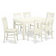 Pemberly Row 7-Piece Wood Dining Table Set in Linen White Finish