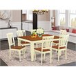 Pemberly Row 7-Piece Wood Kitchen Table Set in Buttermilk and Cherry