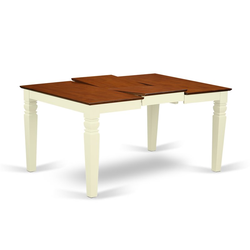 Pemberly Row 7-Piece Wood Kitchen Table Set in Buttermilk and Cherry