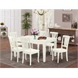 Pemberly Row 7-Piece Dining Set with Wood Chairs in Linen White