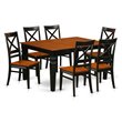 Pemberly Row 7-Piece Wood Kitchen Dining Set in Black and Cherry