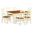 Pemberly Row 7-Piece Wood Kitchen Table Set in Buttermilk and Cherry Finish
