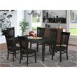 Pemberly Row 7-Piece Wood Kitchen Dining Set with Black Finish