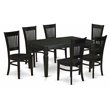Pemberly Row 7-Piece Wood Kitchen Dining Set with Black Finish