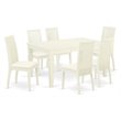 Pemberly Row 7-Piece Wood Dining Set in Linen White
