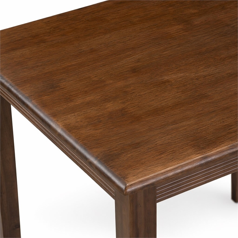 Pemberly Row 3 Piece Dining Table Set in Walnut Finish with Linen Chairs