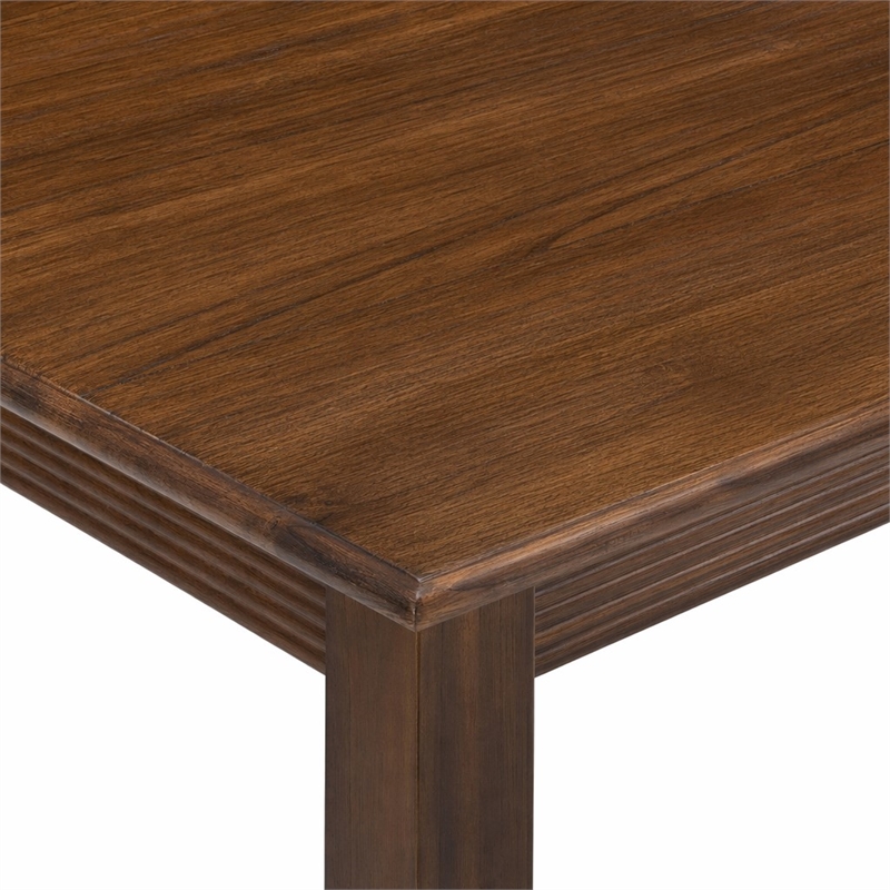 Pemberly Row 5 Piece Dining Room Set in Walnut Finish with Linen Chairs