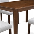 Pemberly Row 5 Piece Dining Room Set in Walnut Finish with Linen Chairs