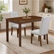 Pemberly Row 3 Piece Dinette Set in Walnut Finish with Linen Chairs