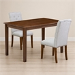 Pemberly Row 3 Piece Dinette Set in Walnut Finish with Linen Chairs