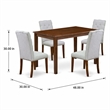 Pemberly Row 5-Piece Walnut Wood Dining Set with Upholstered Chairs