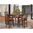 Pemberly Row 5-Piece Wood Dining Set in Mahogany