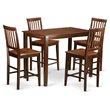 Pemberly Row 5-Piece Wood Dining Set in Mahogany