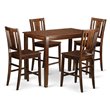 Pemberly Row 5-Piece Wood Dining Table Set in Mahogany