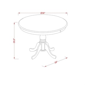 Pemberly Row 5-Pc Wood Dining Set with Round Table and Linen Chairs