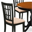 Pemberly Row 5-Pc Wood Dining Set with Round Table and Linen Chairs