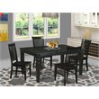 Pemberly Row 5-Piece Rectangular Dining Set in Black & Cherry Wood Finish