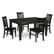Pemberly Row 5-Piece Rectangular Dining Set in Black & Cherry Wood Finish