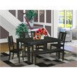 Pemberly Row 6-Piece Wood Dining Table Set with Bench in Black