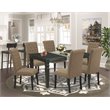 Pemberly Row 7-Piece Wooden Dining Set in Black and Light Sable
