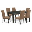 Pemberly Row 7-Piece Wooden Dining Set in Black and Light Sable