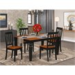 Pemberly Row 5-Piece Black and Cherry Wood Kitchen Table Set
