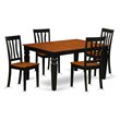 Pemberly Row 5-Piece Black and Cherry Wood Kitchen Table Set