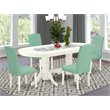 Pemberly Row 5-Piece Table and Chairs Set with White and Pond Finish