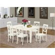 Pemberly Row 7-Piece Dining Set with Wood Chairs in Smooth Linen White Finish