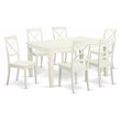 Pemberly Row 7-Piece Dining Set with Wood Chairs in Smooth Linen White Finish