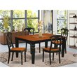 Pemberly Row 5-Piece Wood Kitchen Table Set with Chairs in Cherry Black