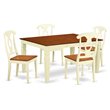 Pemberly Row 5-Piece Wood Dining Table Set in Buttermilk Cherry Finish