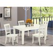 Pemberly Row 5-Piece Wood Dining Set in Linen White Finish