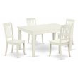 Pemberly Row 5-Piece Wood Dining Set in Linen White Finish