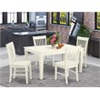 Pemberly Row 5-Piece Wood Dinette Set in Linen White