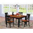 Pemberly Row 5-Piece Wood Dining Table Set in Black & Cherry