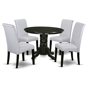 Pemberly Row 5-Piece Wood Dining Set in Black and Grayish Blue Finish