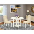 Pemberly Row 3-Piece Wood Dining Set in Linen White Finish