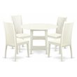 Pemberly Row 5-Piece Dinette Table Set with Wood Chairs in Linen White Finish