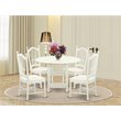 Pemberly Row 5-Piece Wood Dining Set in Linen White Finish
